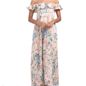 Zimmerman Verity copy O.P.T Vita floral maxi dress ruffle shoulder, size large